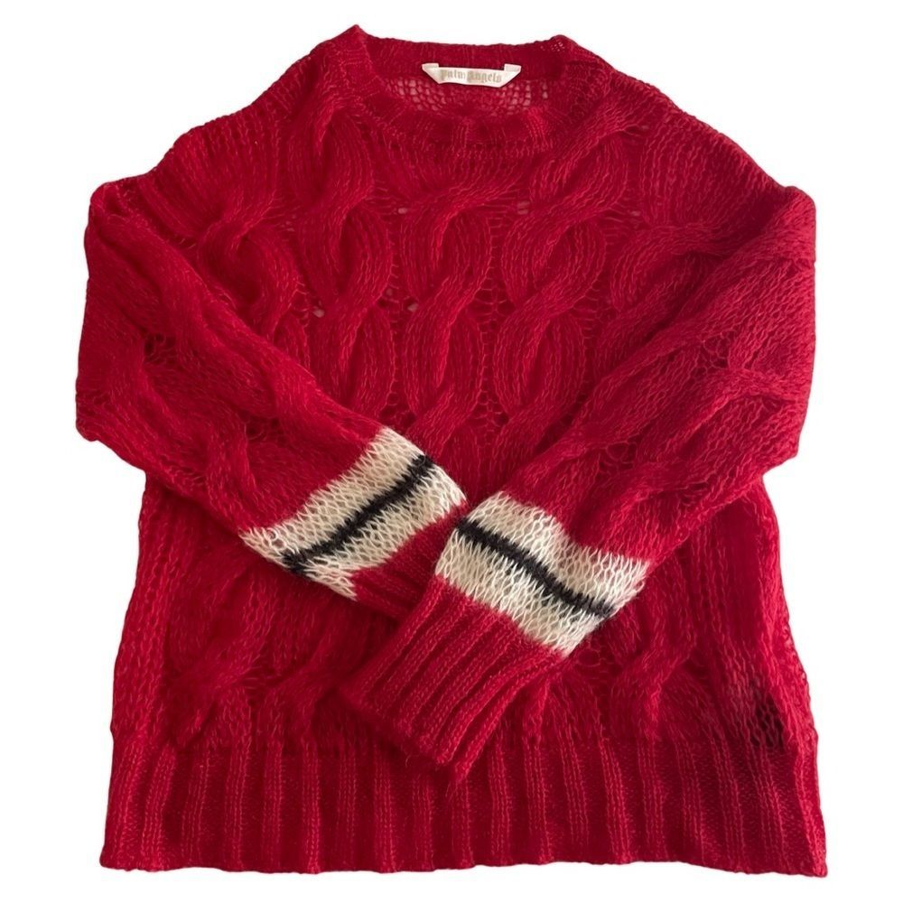 PALM Angels Track Mohair Sweater Red Size Medium